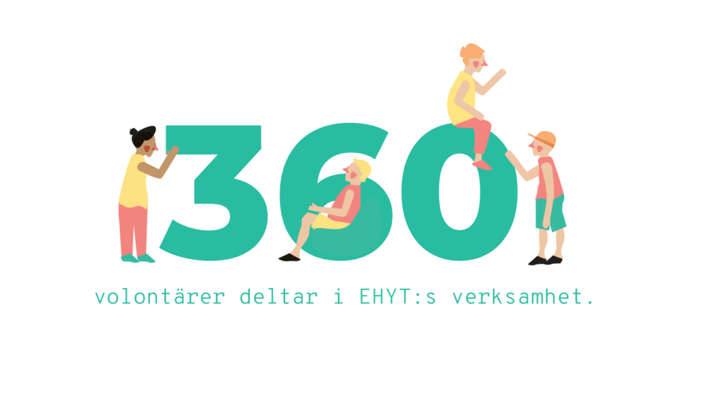 360 volontärer deltar i EHYT:s verksamhet.