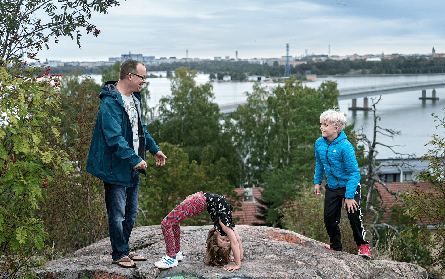 Pappa och barn.