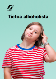 Tietoa alkoholista -oppaan kansikuva, jossa nainen mietteliäänä