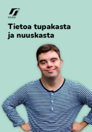 Tietoa tupakasta ja nuuskasta -oppaan kansikuva, jossa mies kädet lanteilla